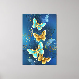 Golden butterflies canvas print