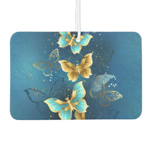 Golden butterflies car air freshener