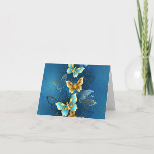 Golden butterflies card
