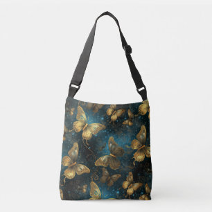 Golden Butterflies Cross Body Tote Bag