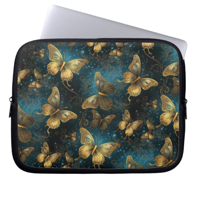 Golden Butterflies Electronics Bag (Front)