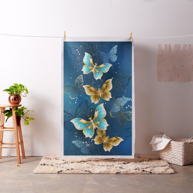 Golden butterflies fabric (In Situ)