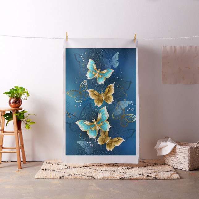 Golden butterflies fabric (In Situ)