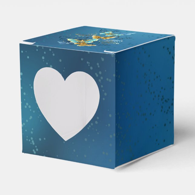 Golden butterflies favour box (Front Side)