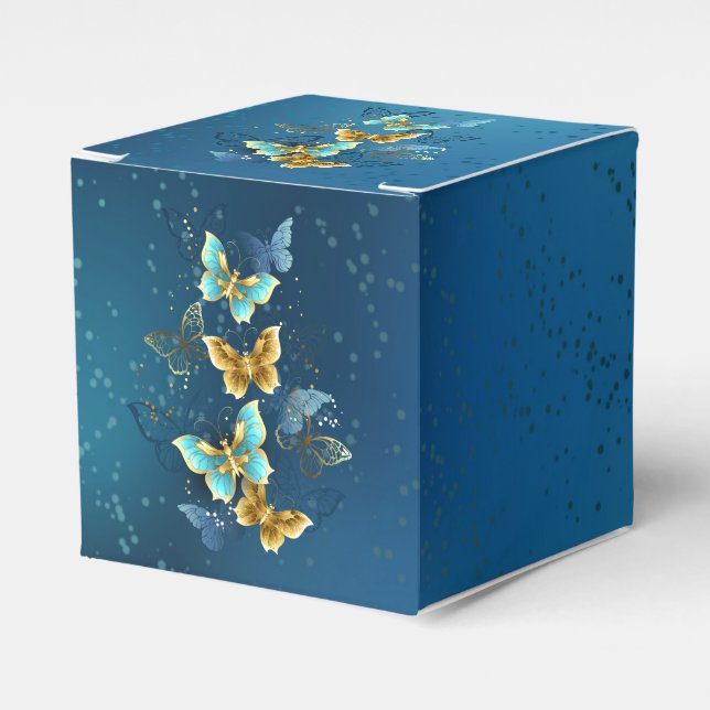 Golden butterflies favour box (Front Side)