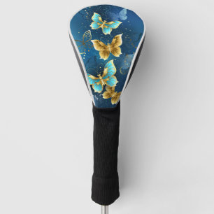 Golden butterflies golf head cover