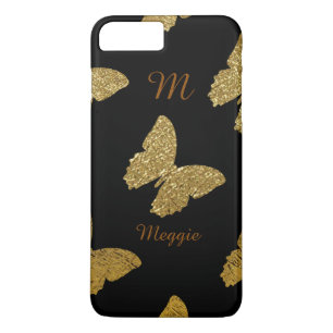 golden butterflies illustration with name Case-Mate iPhone case