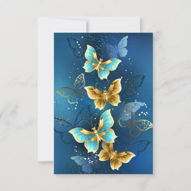 Golden butterflies invitation (Front)