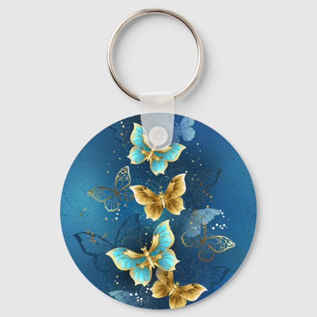 Golden butterflies key ring (Front)