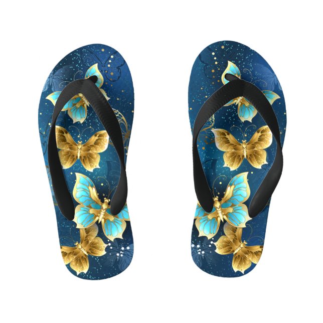 Golden butterflies kid's jandals (Footbed)