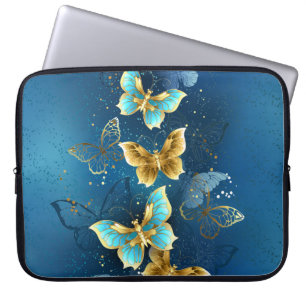 Golden butterflies laptop sleeve