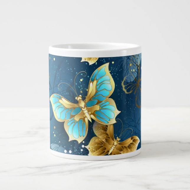 Golden butterflies large coffee mug (Front)