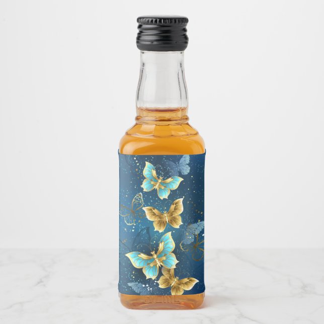 Golden butterflies liquor bottle label (Front)