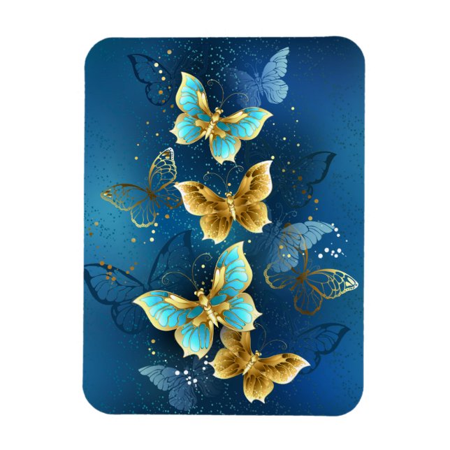 Golden butterflies magnet (Vertical)
