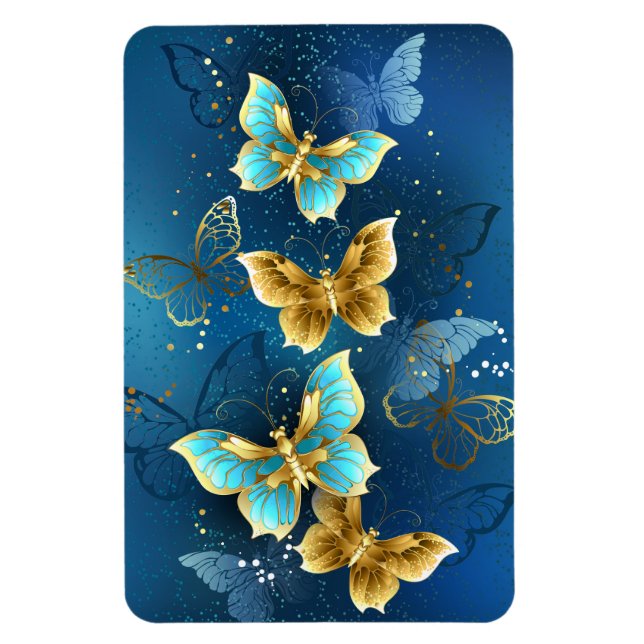 Golden butterflies magnet (Vertical)