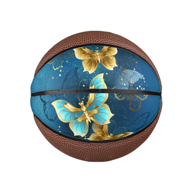 Golden butterflies mini basketball (Front)