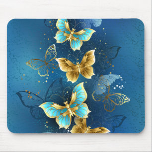 Golden butterflies mouse pad