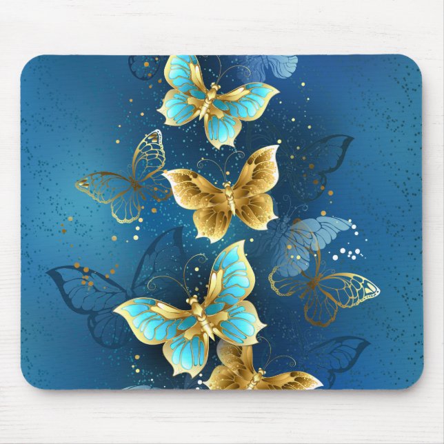 Golden butterflies mouse pad (Front)