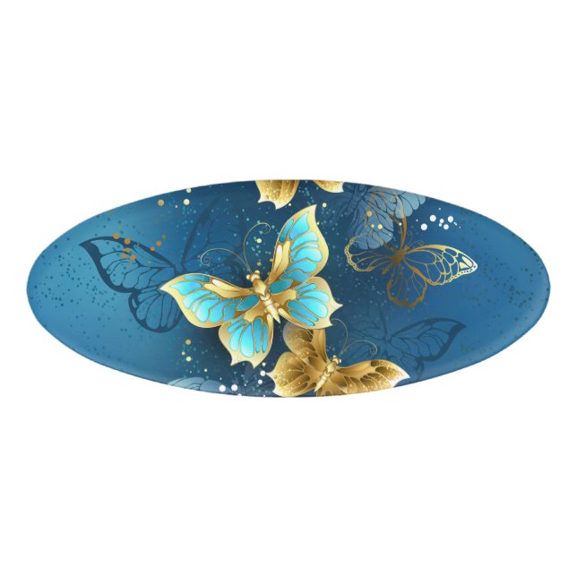 Golden butterflies name tag (Front)