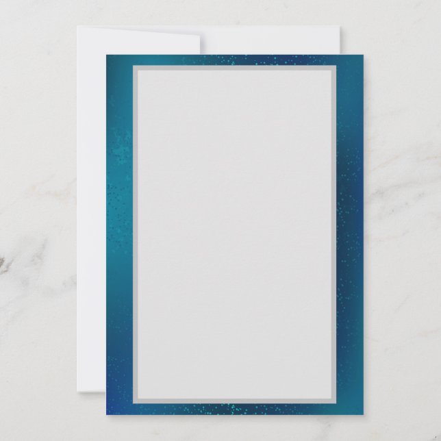 Golden Butterflies on a Blue Background Invitation (Back)