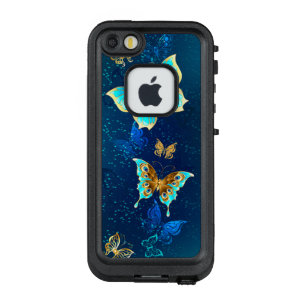Golden Butterflies on a Blue Background LifeProof FRÄ’ iPhone SE/5/5s Case