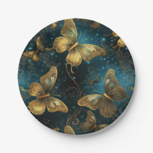 Golden Butterflies Paper Plates