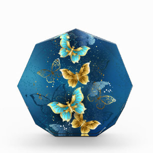 Golden butterflies photo block