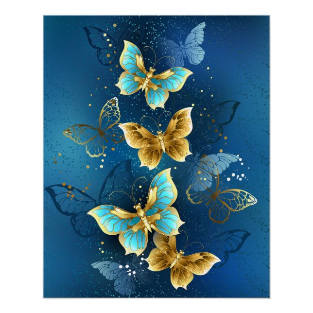 Golden butterflies poster (Front)