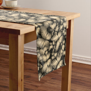 Golden Butterflies Print Long Table Runner