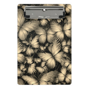 Golden Butterflies Print Mini Clipboard