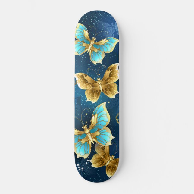 Golden butterflies skateboard (Front)