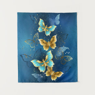 Golden butterflies tapestry