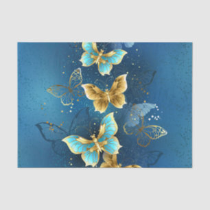 Golden butterflies tissue paper