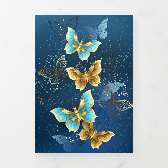 Golden butterflies Tri-Fold announcement (Cover)