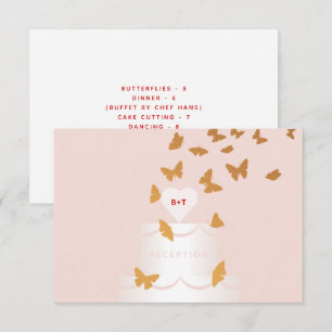GOLDEN BUTTERFLIES WEDDING CAKE ENCLOSURE CARD
