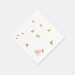 GOLDEN BUTTERFLIES WEDDING NAPKIN