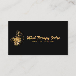 Golden Butterfly Body silhouette Business Card