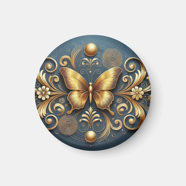 ✨ Golden Butterfly Decorative Accent 🦋 Magnet (Front)