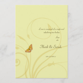 Golden Butterfly Flourish Invitation