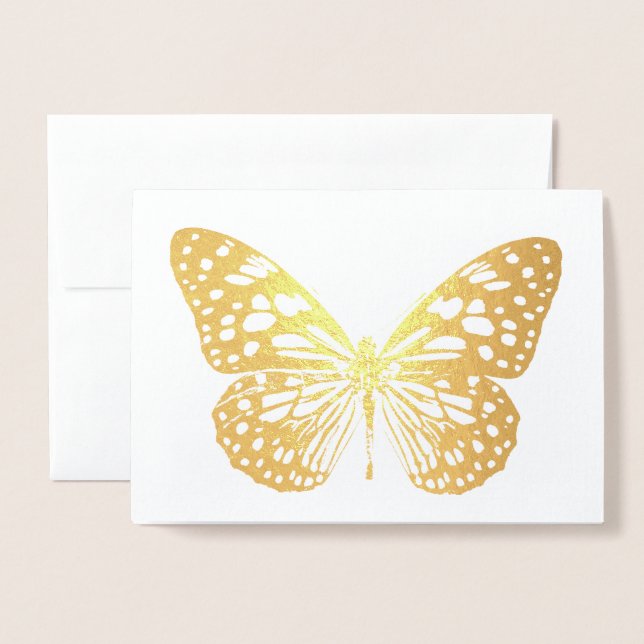 Golden Butterfly Foil Card (Front With Envelope)
