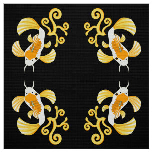 Golden Butterfly Koi Swimming Fabric