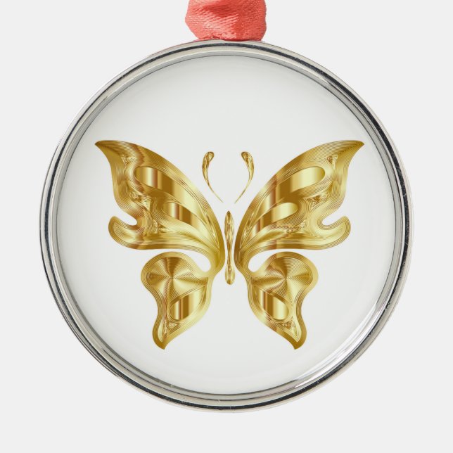 GOLDEN BUTTERFLY METAL TREE DECORATION (Front)