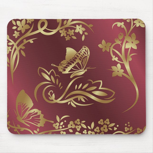 Golden butterfly mouse pad (Front)