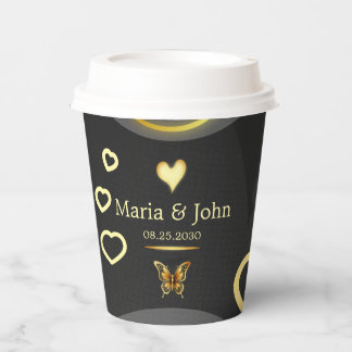 Golden butterfly Paper Plates Cups