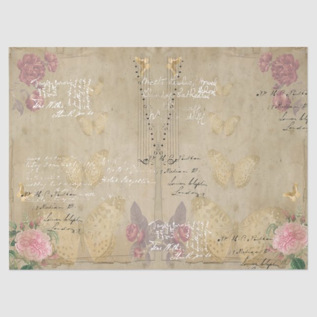 Golden Butterfly Symphony  Tissue Paper (Front)