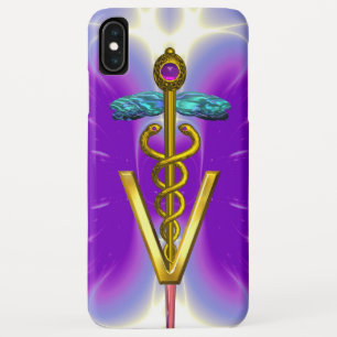 GOLDEN CADUCEUS VETERINARY SYMBOL / Purple Fuchsia Case-Mate iPhone Case