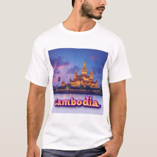 Golden Cambodian Temple At Dusk T-Shirt