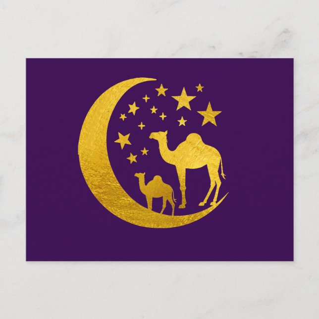 Golden camels postcard (Front)