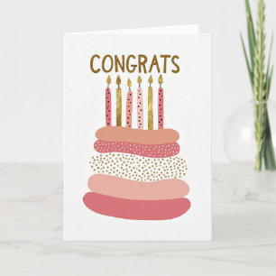 Golden Candle Birthday Card