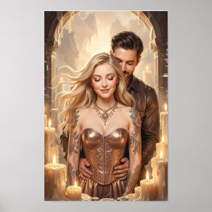Golden Candlelit Romance Reverie Poster